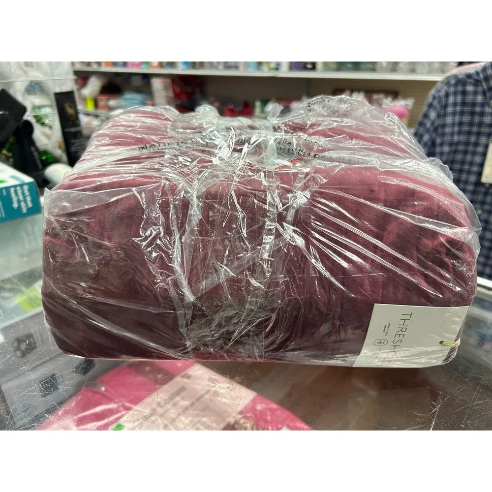 Luxe Distressed Crinkle Velvet Duvet Cover & Sham Set Full/queen Berry Red -